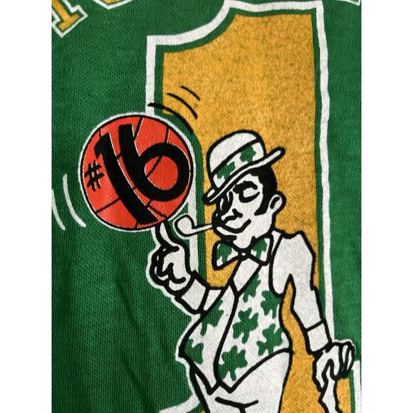 Vintage Boston Celtics 1986 World Champions Artex T-Shirt 50/50 USA Green Sz M - Picture 6 of 7